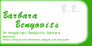 barbara benyovits business card